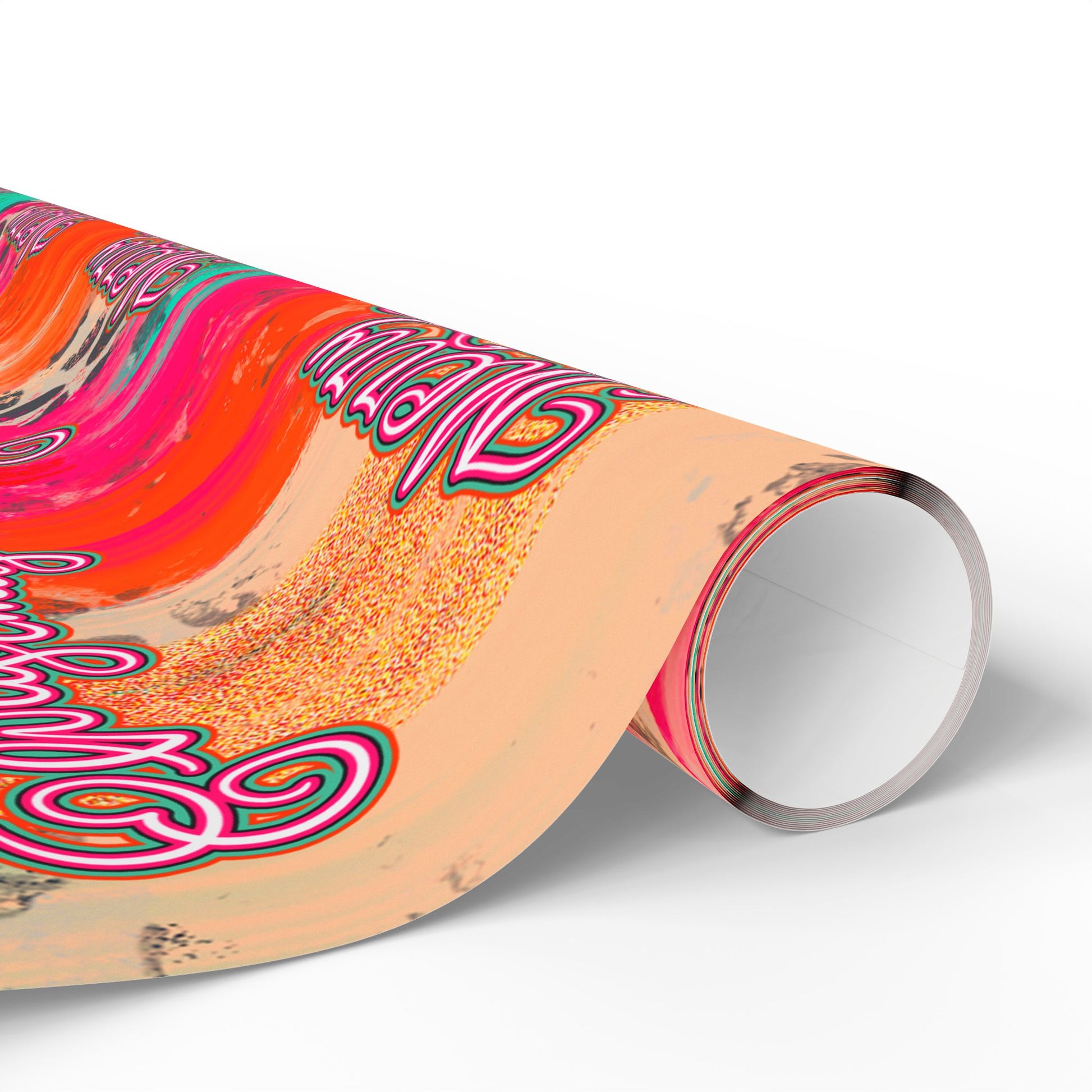 Pink Strokes Merry Christmas Wrapping Paper