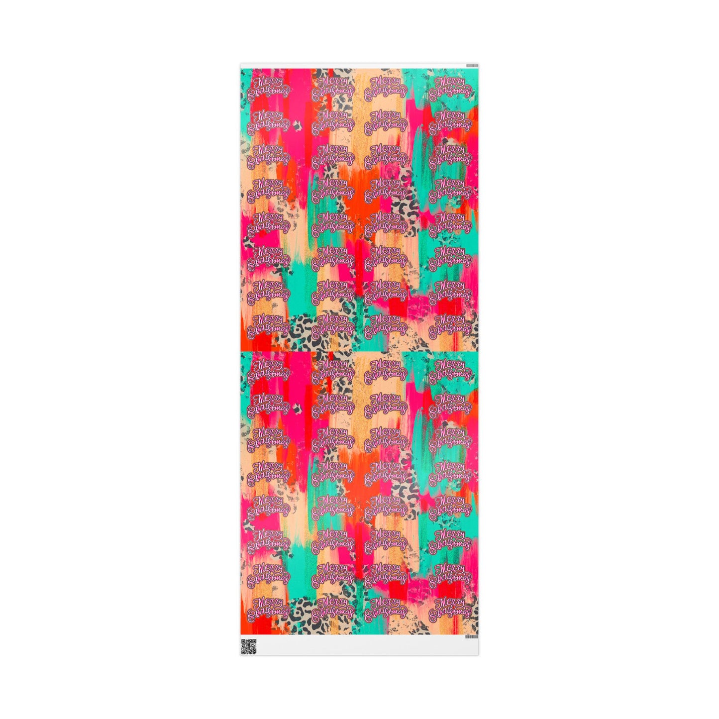 Pink Strokes Merry Christmas Wrapping Paper