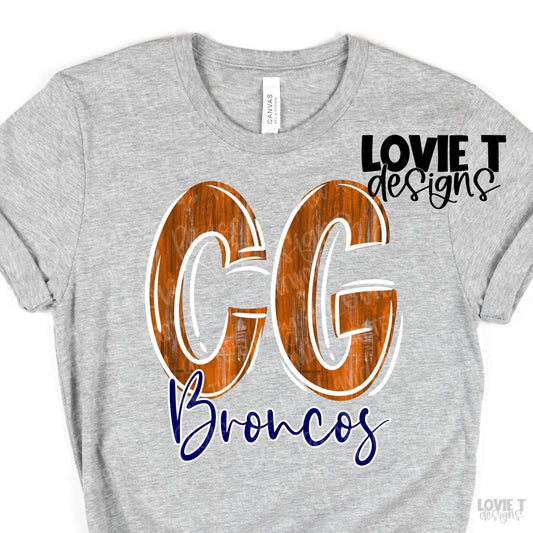 CG Orange Broncos-Lovie T Designs