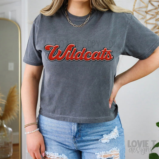 Wildcats Faux 3D Retro Red