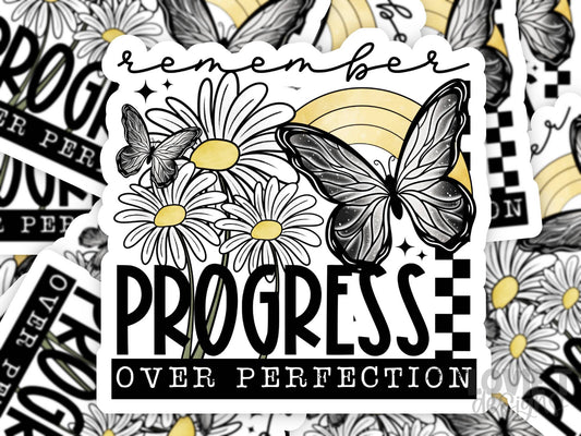 Progress Over Perfection - Die Cut Stickers