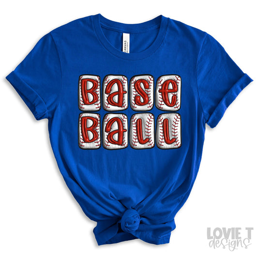 Baseball Faux Inflated Letters