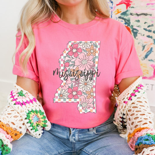 Mississippi Checkered Floral in Summery Colors