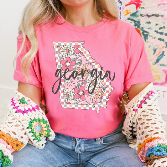 Georgia Checkered Floral in Summery Colors
