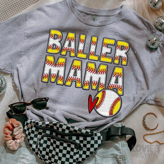 Baller Mama Faux Embroidery