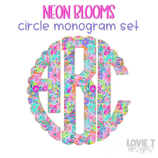 Neon Blooms Monogram