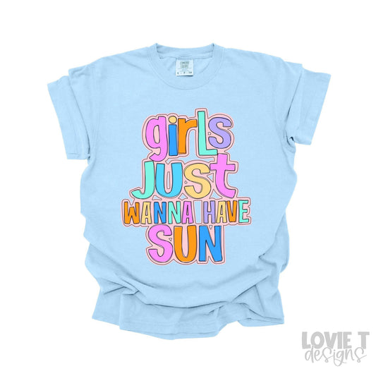 Girls Just Wanna Have Sun - Solid Outline
