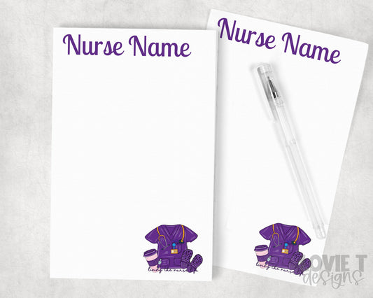 Purple Scrubs Nurse Notepad