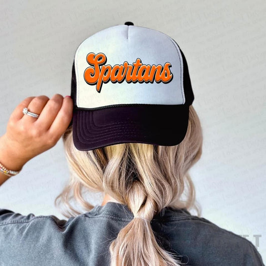 Spartans Faux 3D Orange Trucker Hat
