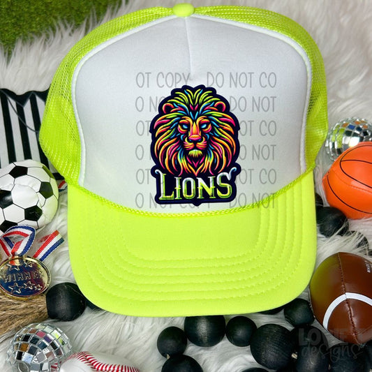 Lions Faux Embroidery Faux Neon