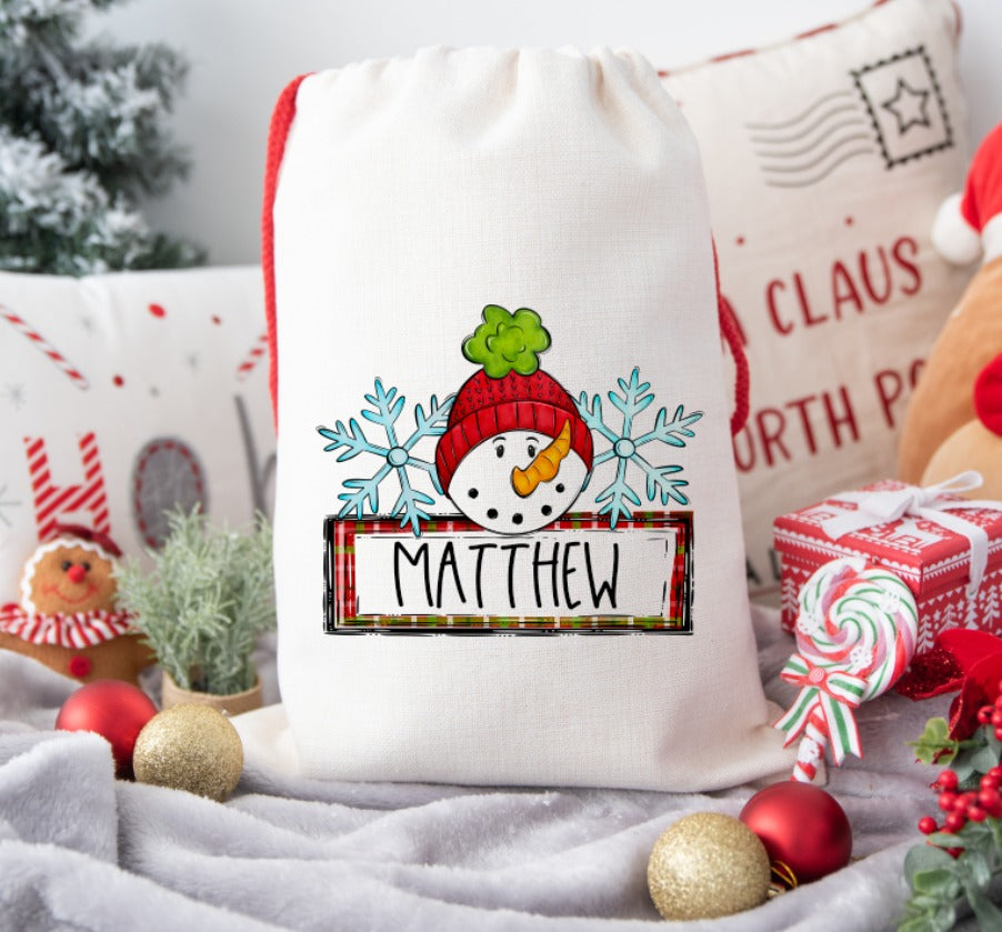 Boy Snowman Santa Sack