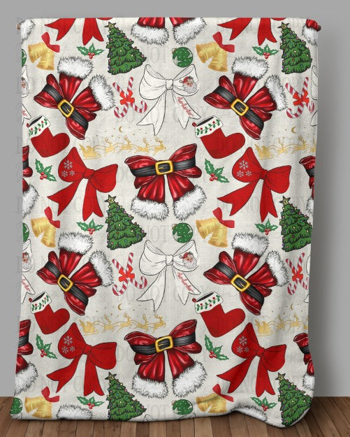 Red Christmas Bow Blanket