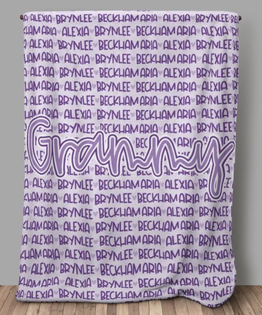 Repeating Grandparent / Parent Name Blanket