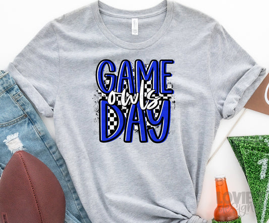 Game Day Owls Royal Blue 3 Background Options
