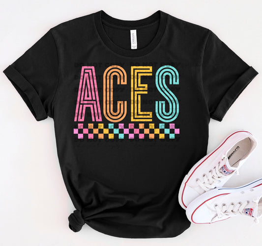 Aces Colorful Line Mascot-Lovie T Designs