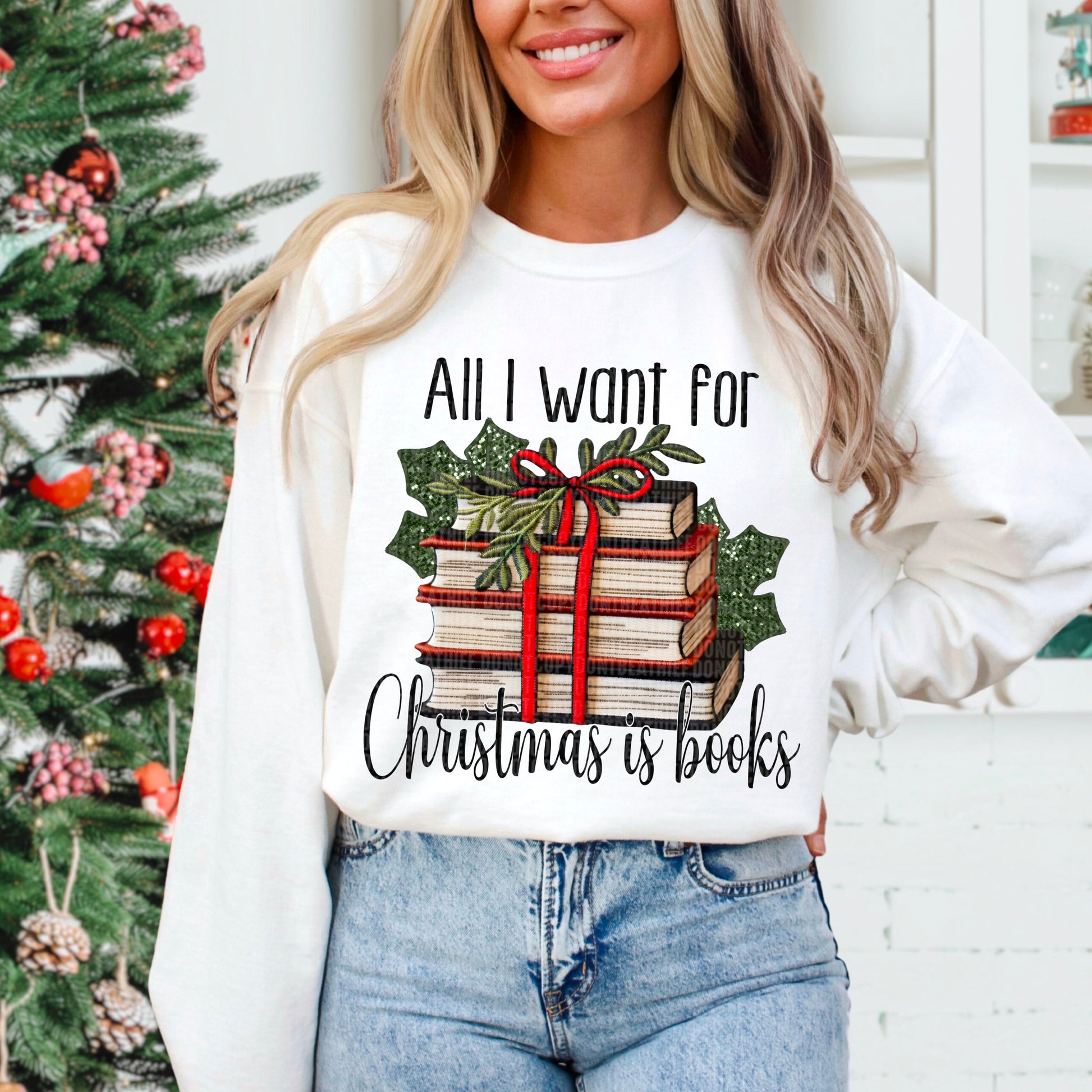 All I Want For Christmas Is Books-Lovie T Designs