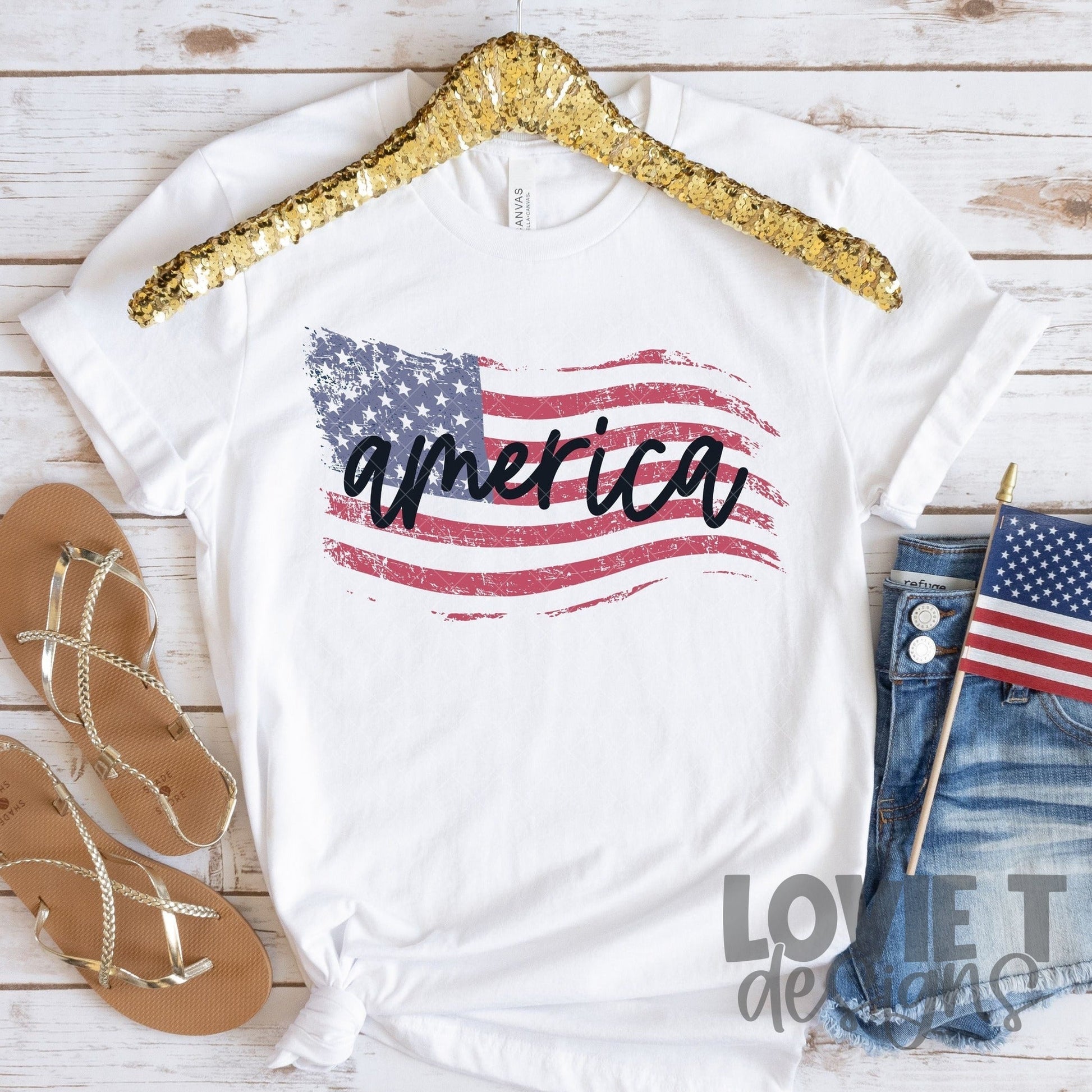 America Flag-Lovie T Designs