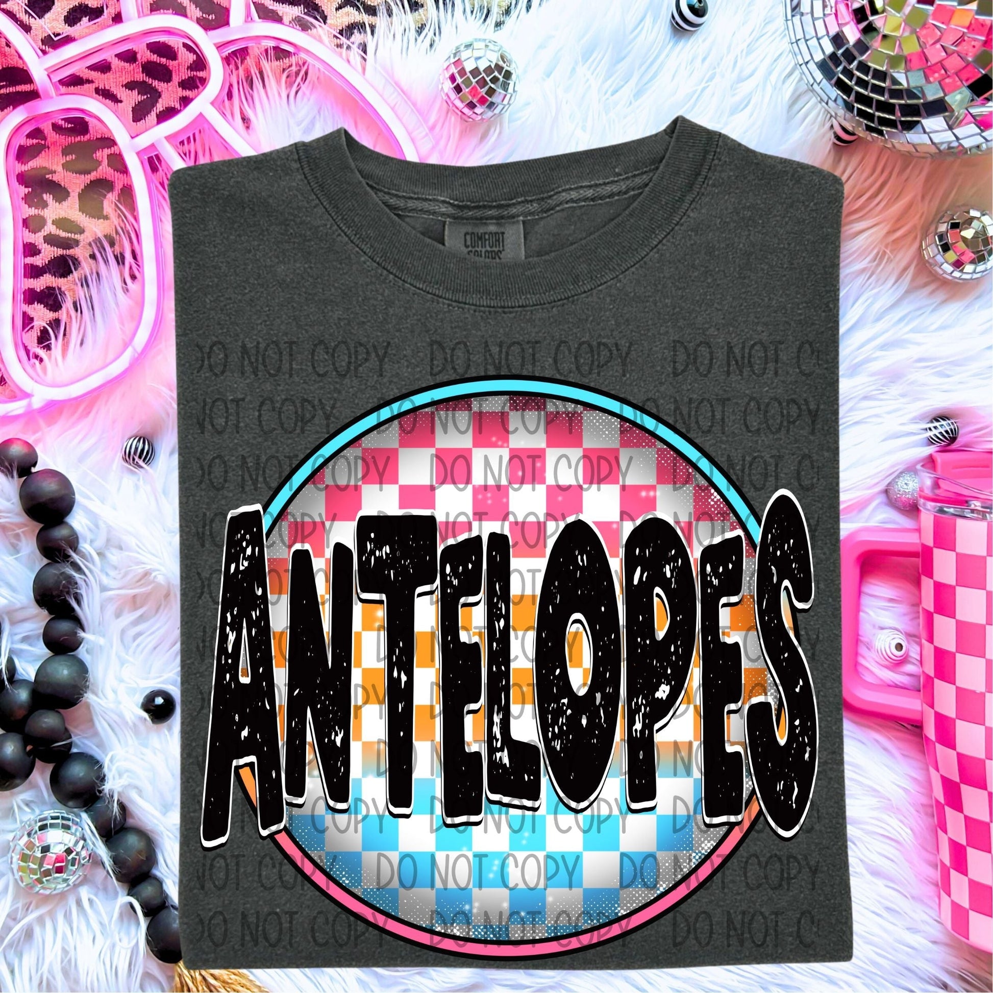 Antelopes Neon Circle Mascots-Lovie T Designs