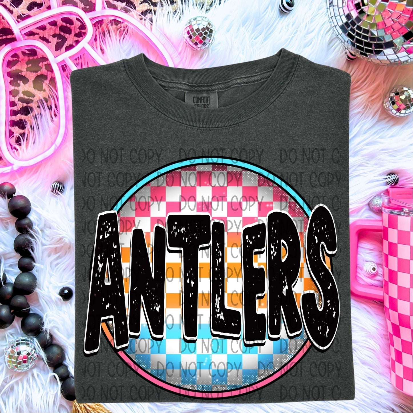 Antlers Neon Circle Mascots-Lovie T Designs