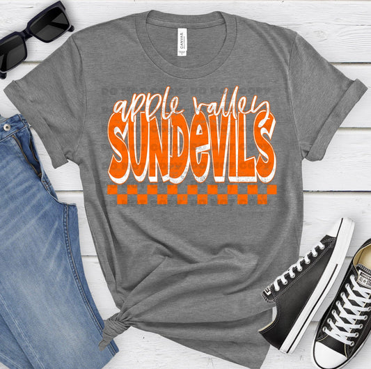 Apple Valley Sundevils Orange White-Lovie T Designs