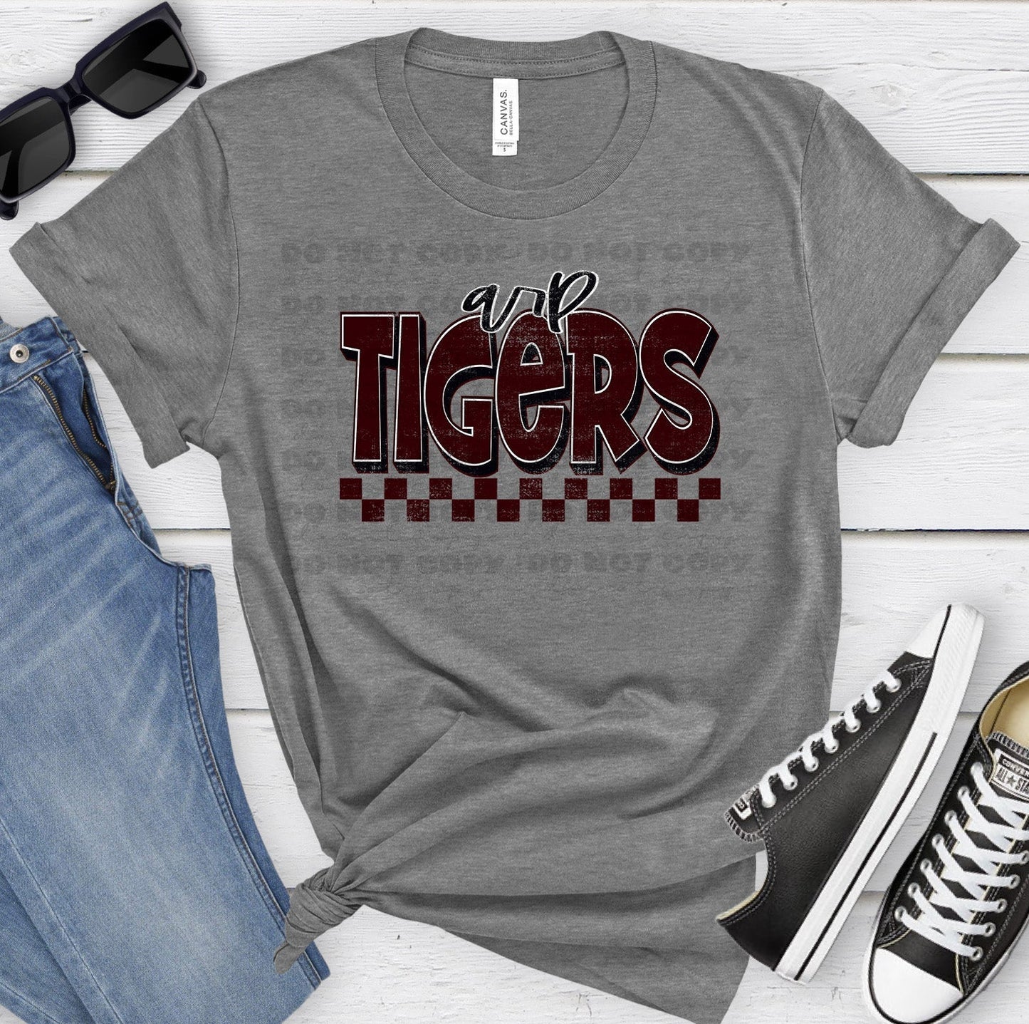 Arp Tigers Maroon Black Grunge-Lovie T Designs