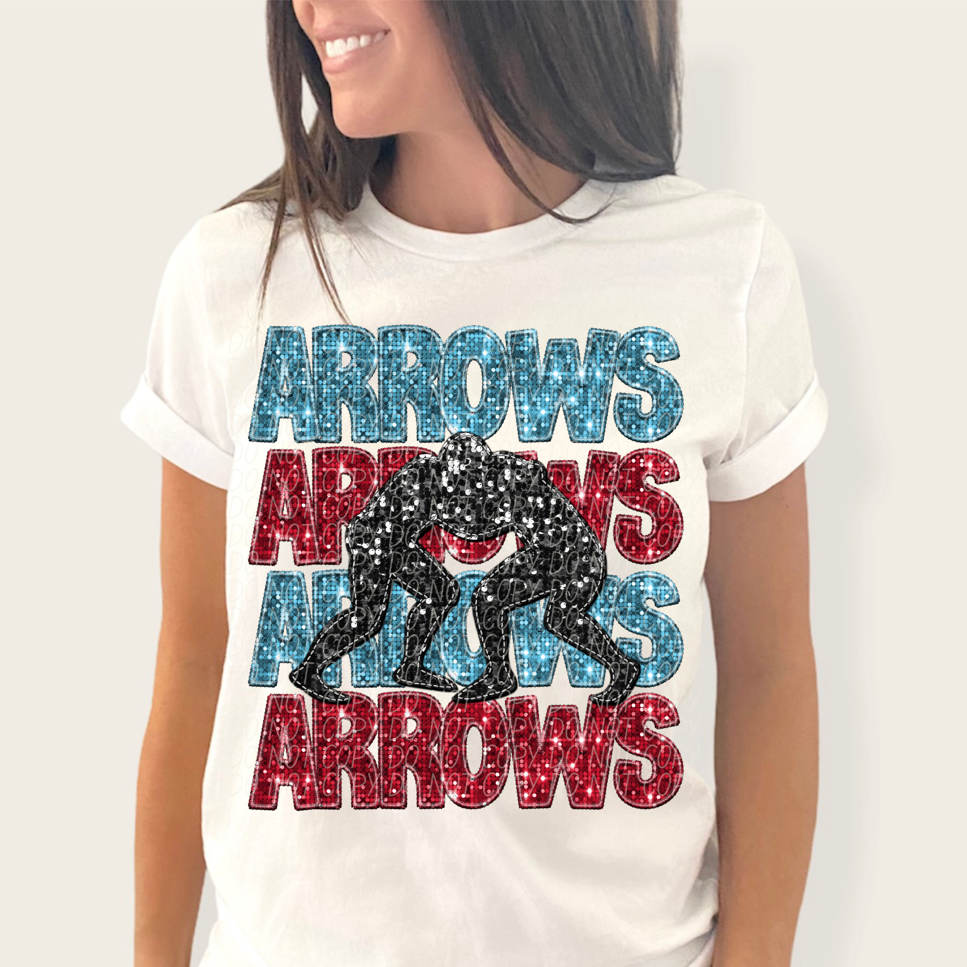 Arrows Aqua Red-[DTF Transfer]-Lovie T Designs