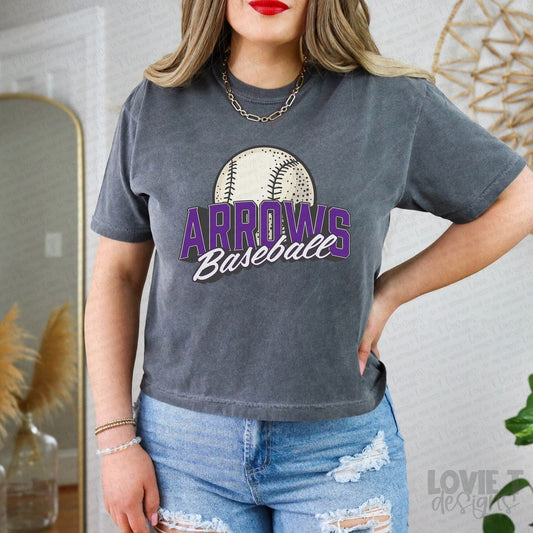 Arrows Purple Vintage Baseball-Lovie T Designs