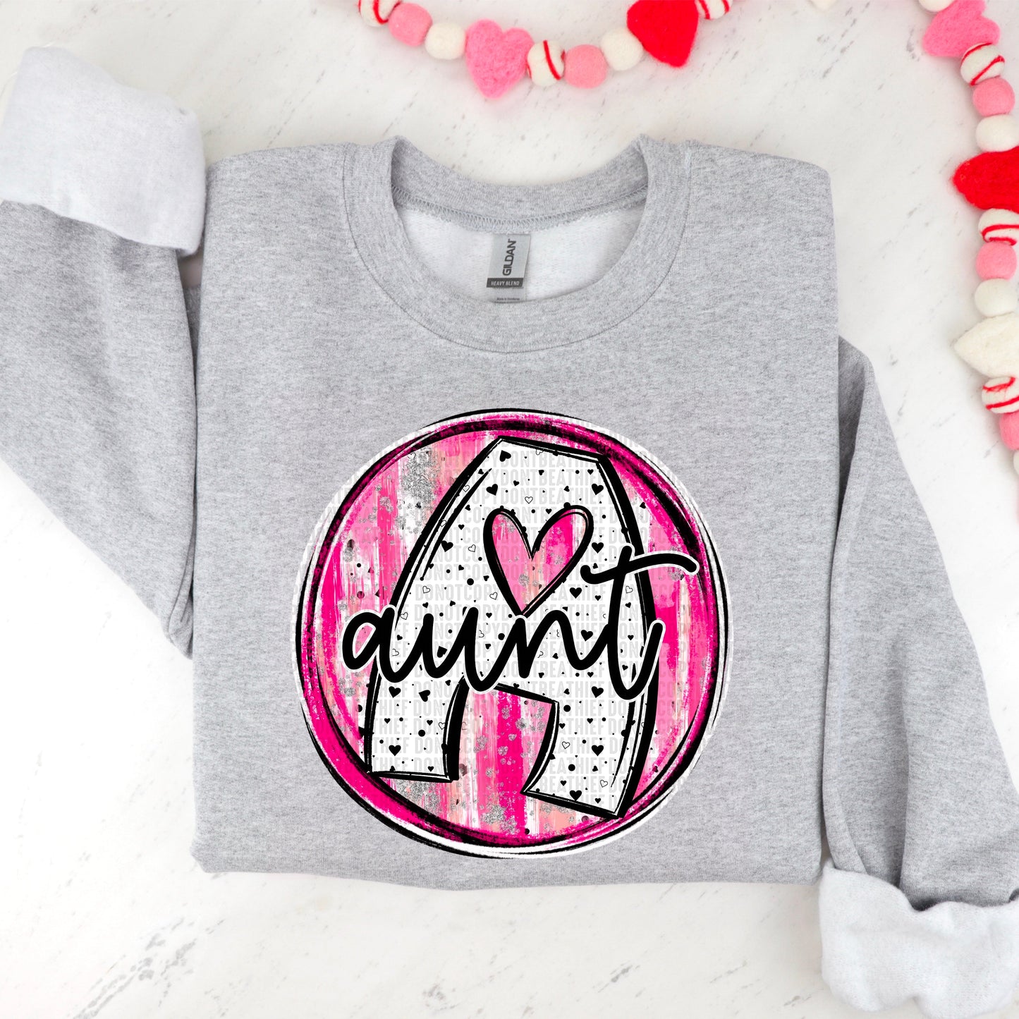 Aunt Valentine Circle Name-[DTF Transfer]-Lovie T Designs