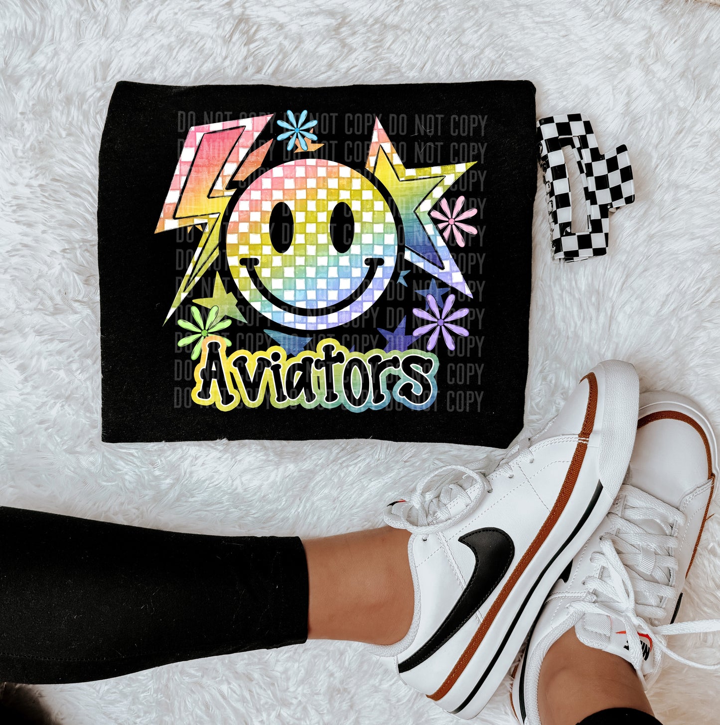 Aviators Smiley Rainbow Mascot-Lovie T Designs