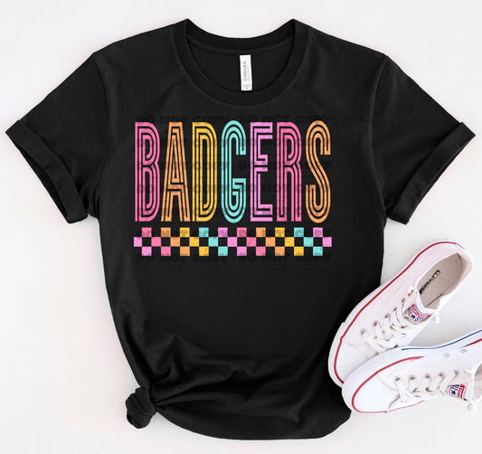 Badgers Colorful Line Mascot-Lovie T Designs