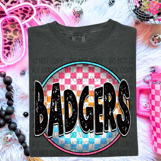 Badgers Neon Circle Mascots-Lovie T Designs