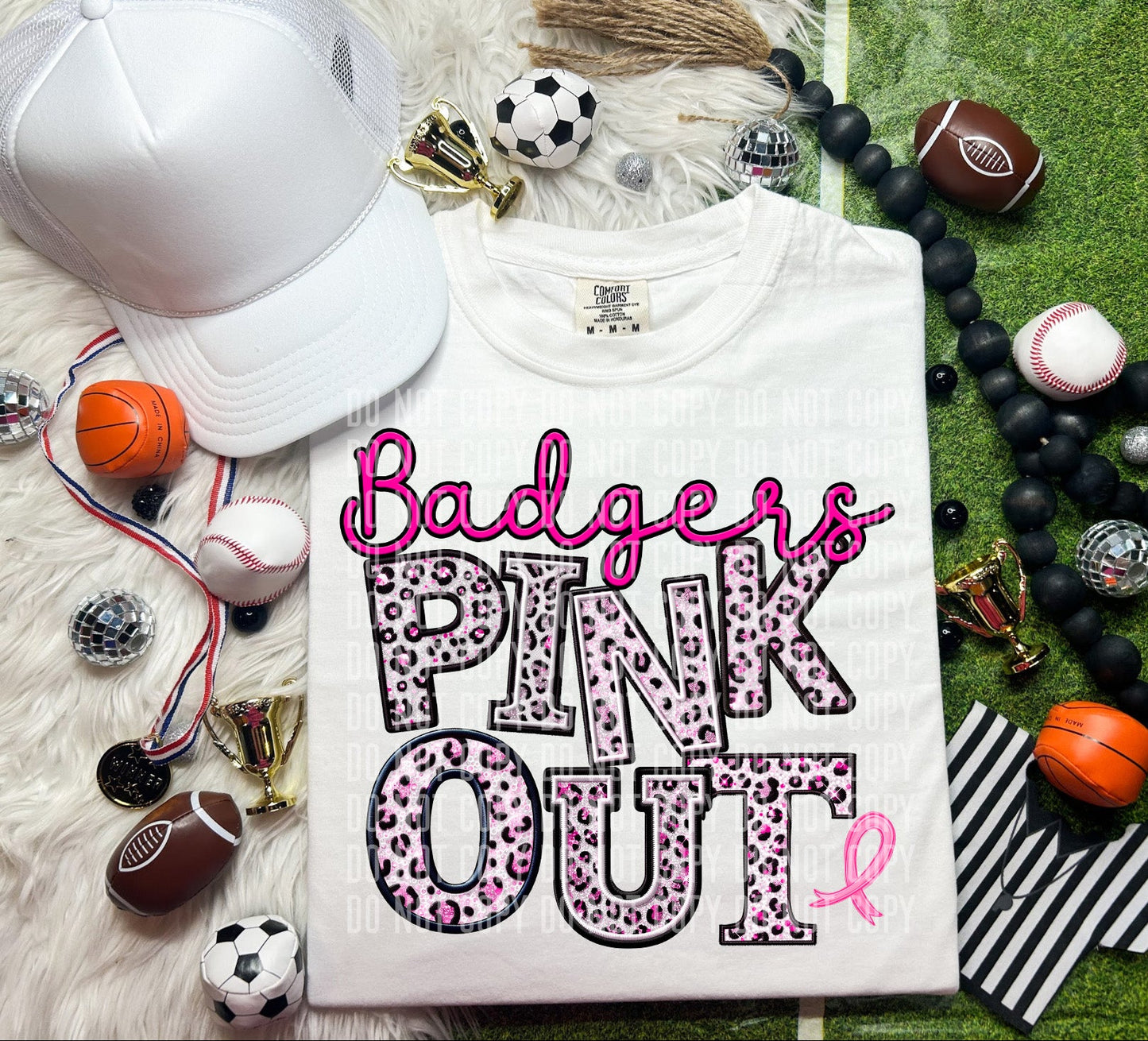 Badgers Pink Out Animal Print Mascot-Lovie T Designs