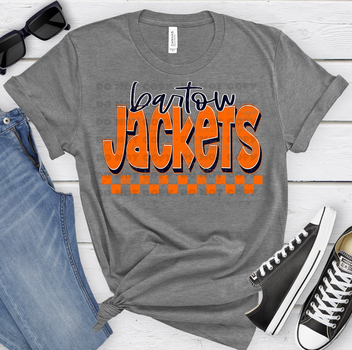 Bartow Jackets Orange Navy Grunge-Lovie T Designs