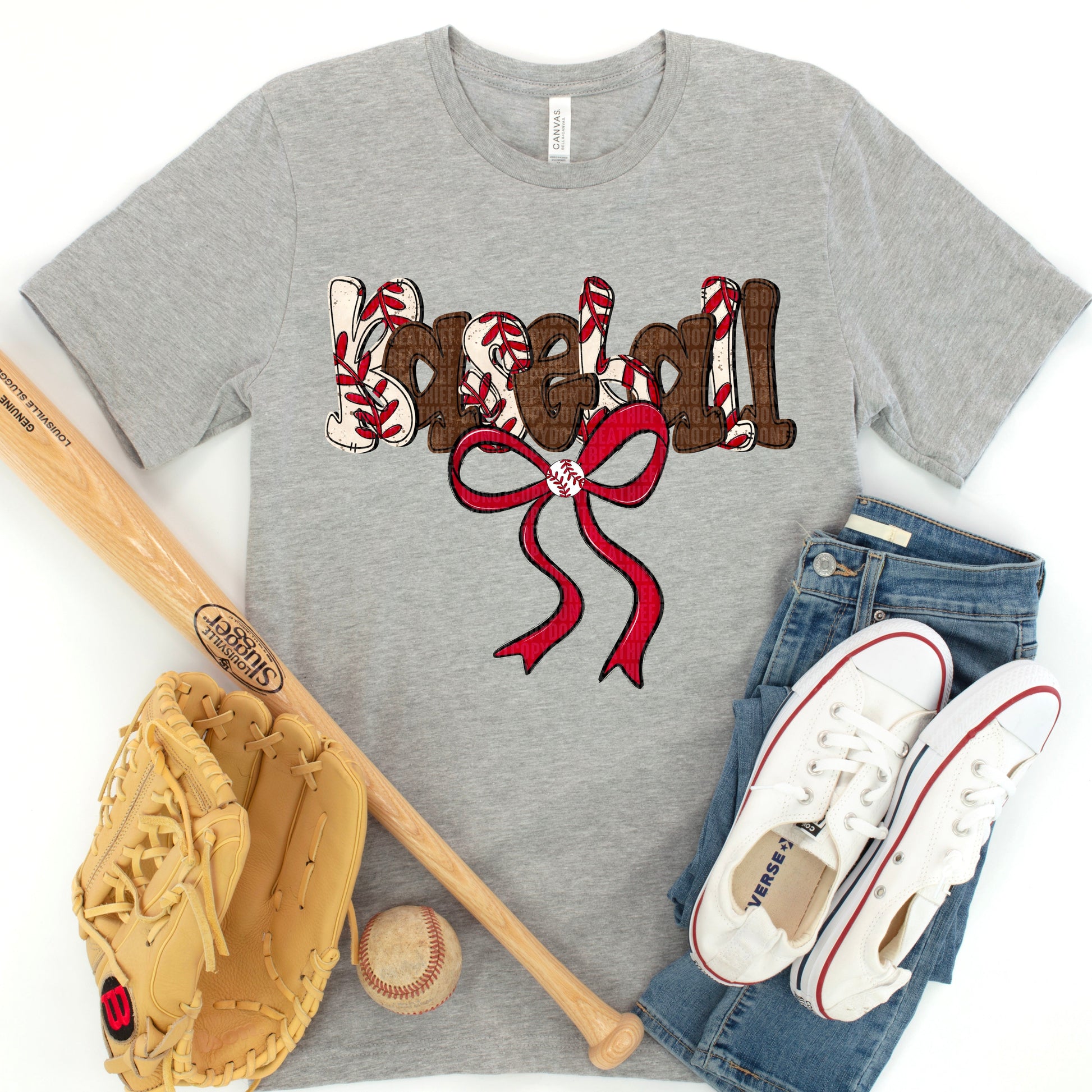 Baseball Bow-[DTF Transfer]-Lovie T Designs