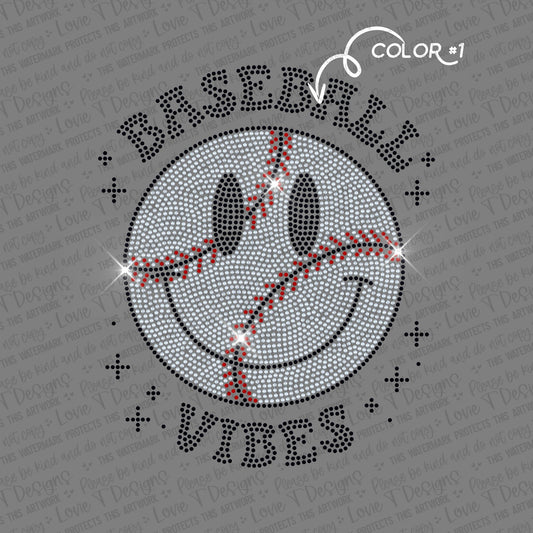 Baseball Vibes Spangle Transfer-Lovie T Designs