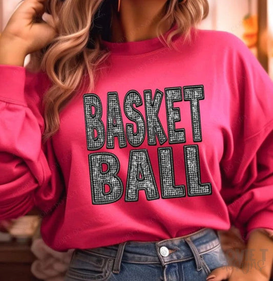 Basketball Faux Embroidery Diamond