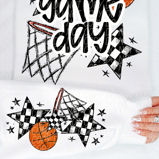 Basketball Game Day Black-[DTF Transfer]-Lovie T Designs