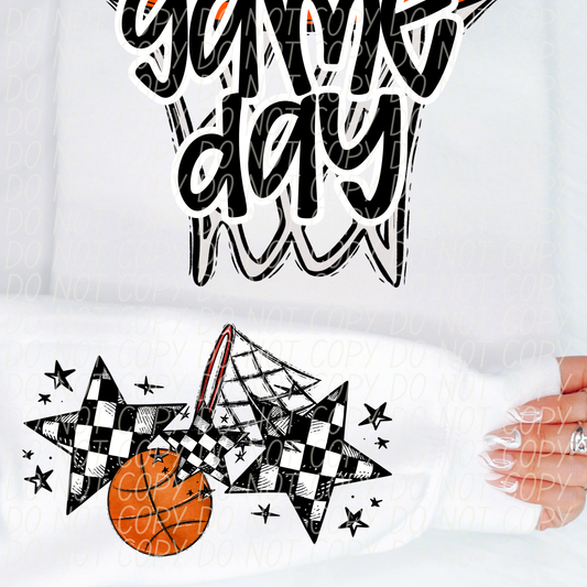 Basketball Game Day Black-[DTF Transfer]-Lovie T Designs