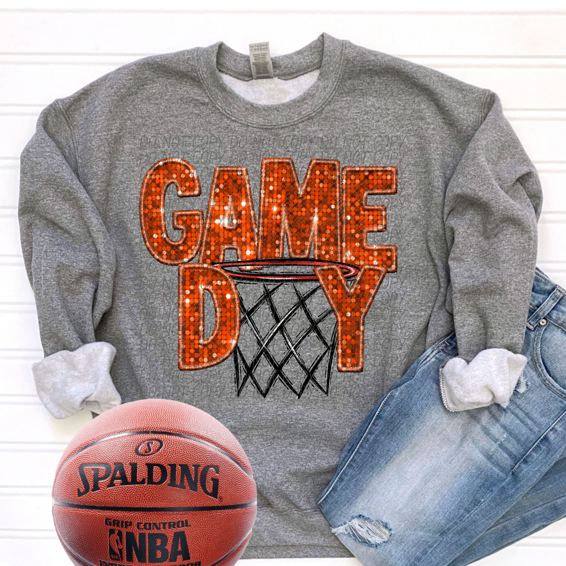 Basketball Game Day Orange-[DTF Transfer]-Lovie T Designs