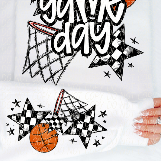 Basketball Game Day White-[DTF Transfer]-Lovie T Designs