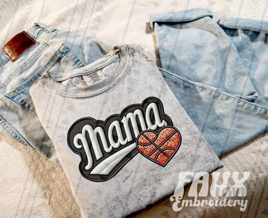 Basketball Mama Faux Embroidery Stitch