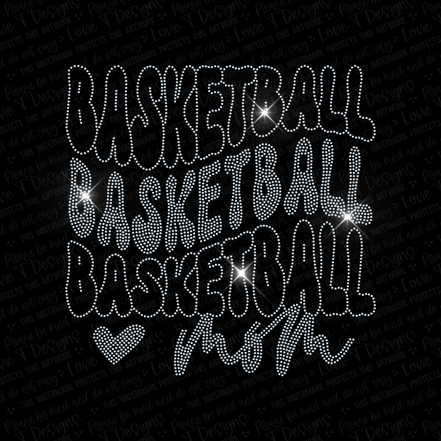 Basketball Mom Stack Spangle Transfer-Lovie T Designs