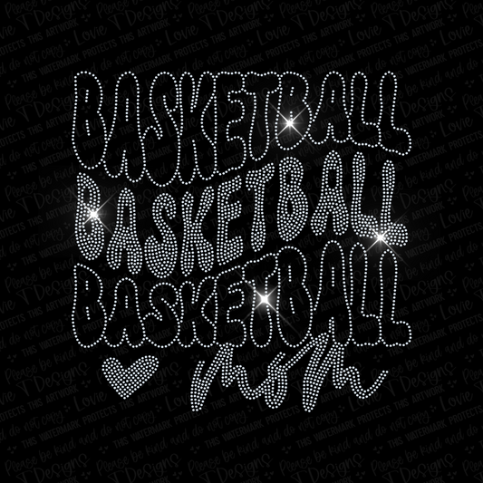 Basketball Mom Stack Spangle Transfer-Lovie T Designs