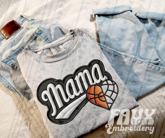 Basketball + Volleyball Mama Faux Embroidery Stitch