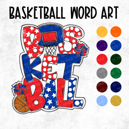 Basketball Word Art Custom-[DTF Transfer]-Lovie T Designs