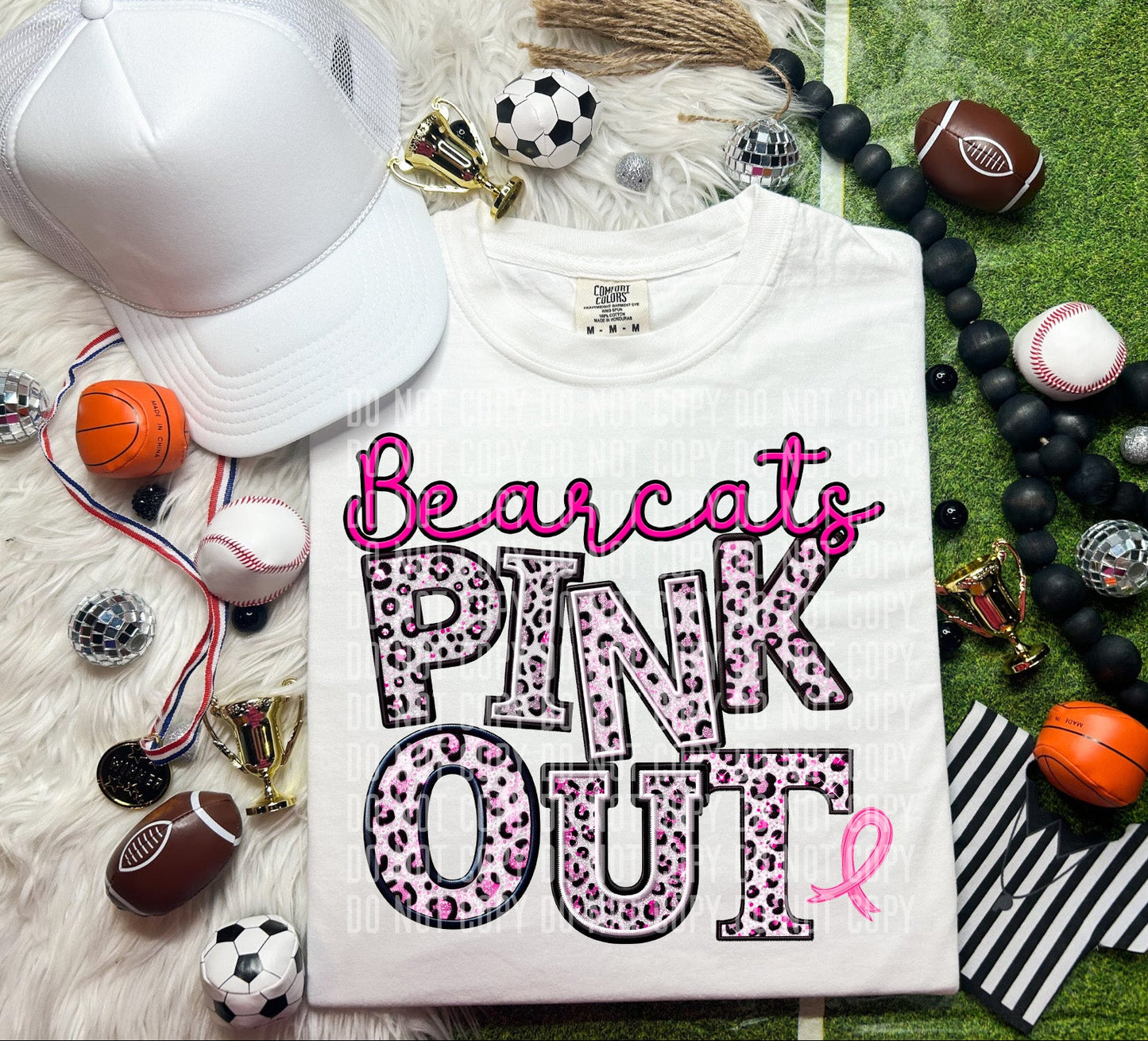 Bearcats Pink Out Animal Print Mascot-Lovie T Designs