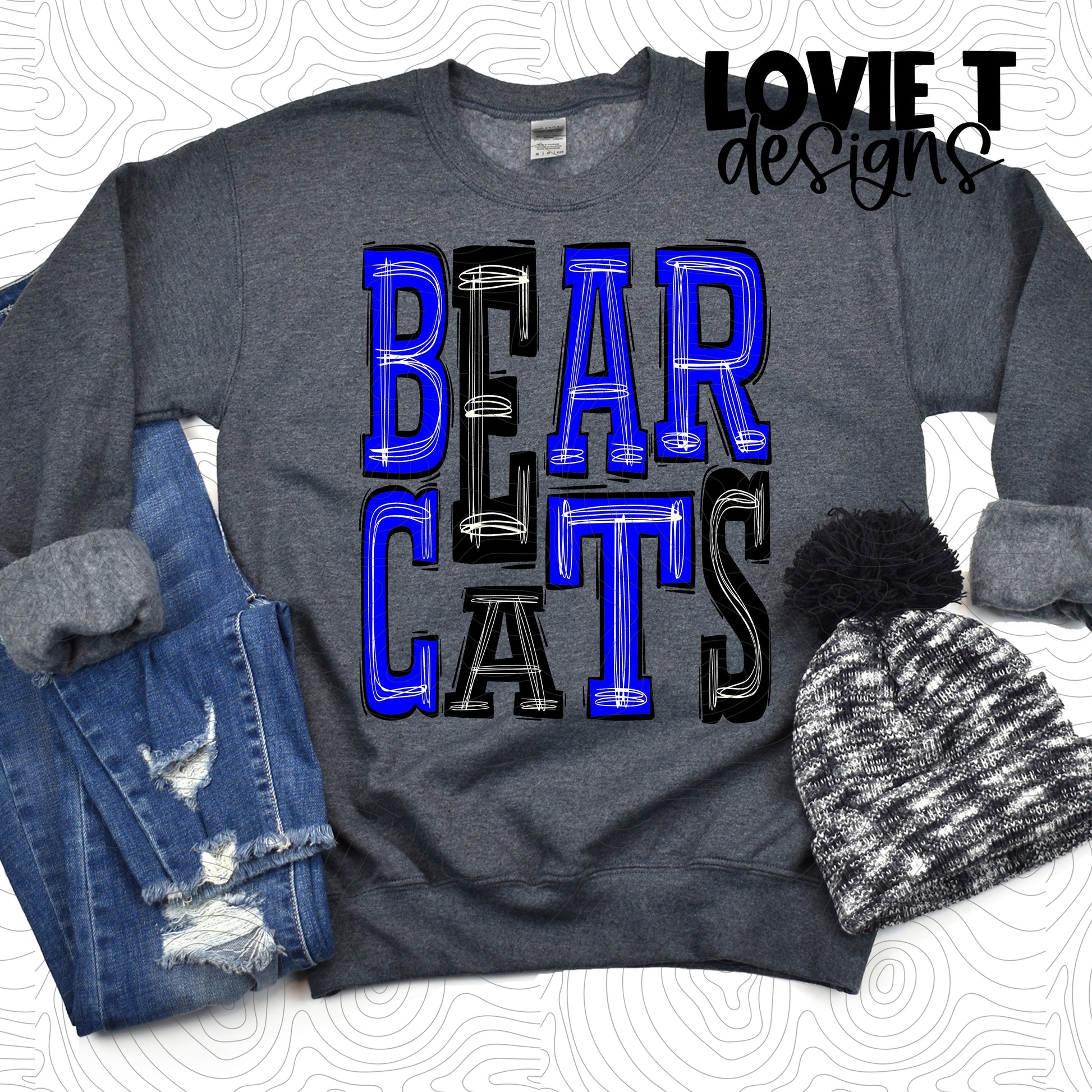 Bearcats Royal and Black-Lovie T Designs