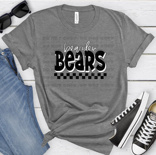 Bearden Bears Black White Silver Grunge-Lovie T Designs