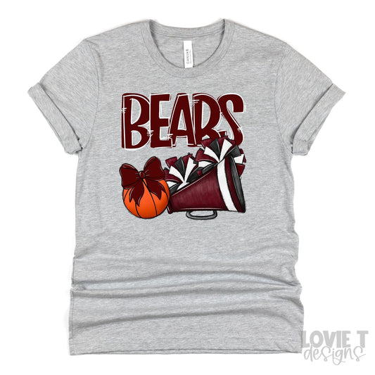 Bears Basketball and Megaphone Team Go Maroon-Lovie T Designs