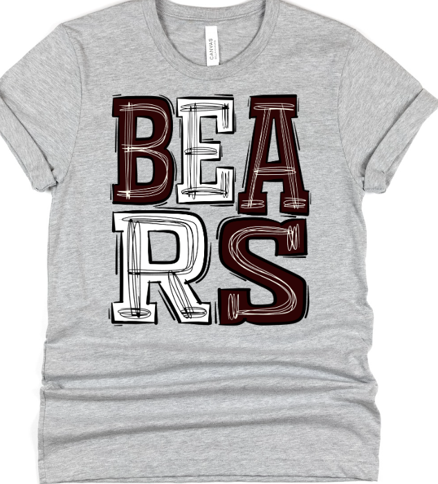 Bears Maroon and White Sporty Mascot-Lovie T Designs